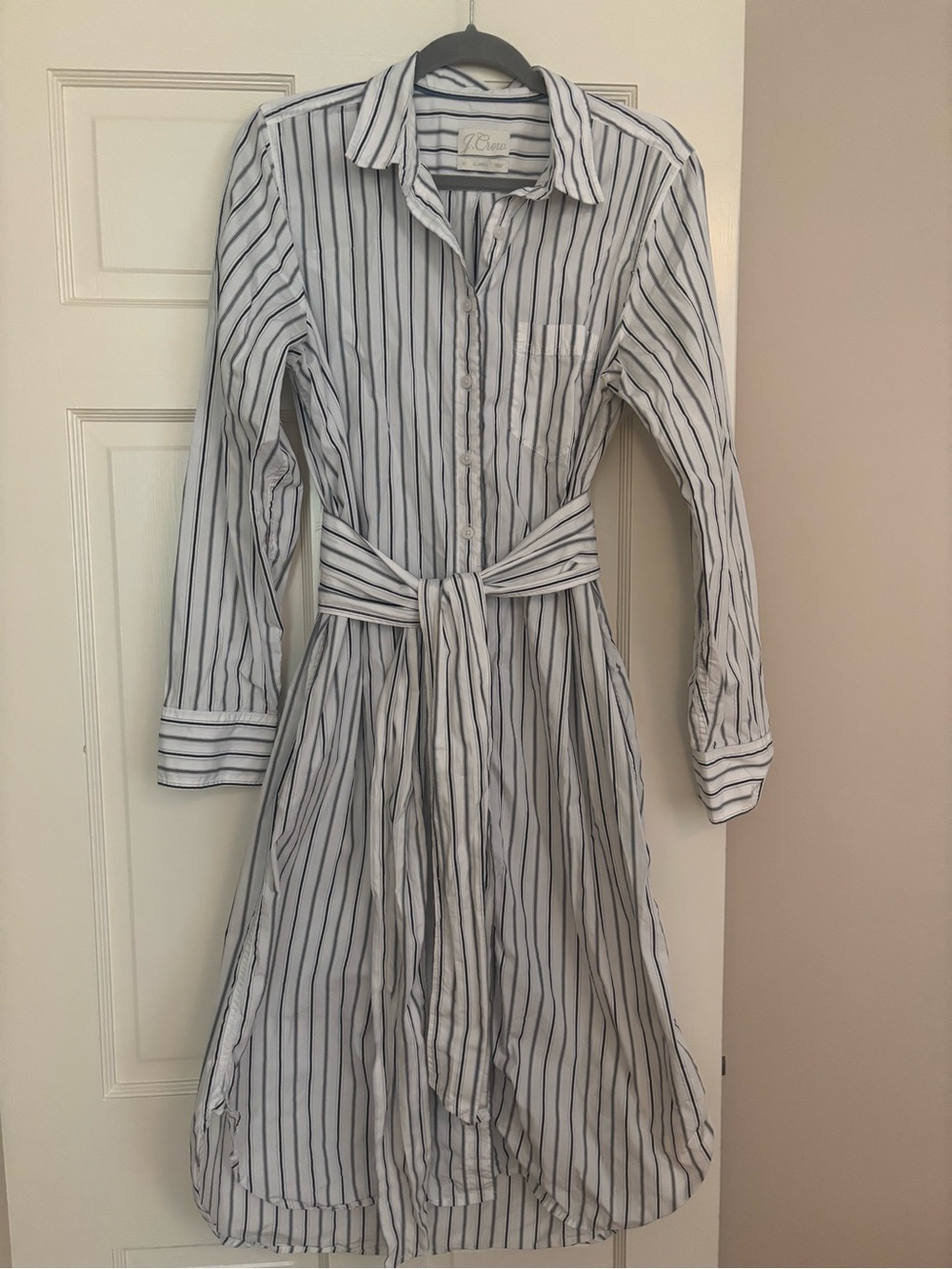 EUC J Crew Striped Shirt Dress 12T